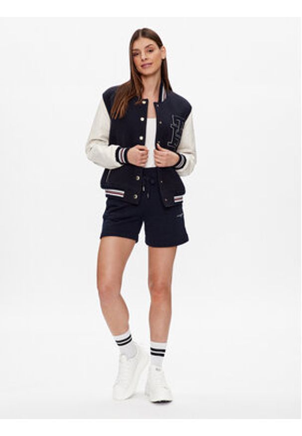 TOMMY HILFIGER - Tommy Hilfiger Szorty sportowe 1985 WW0WW38348 Granatowy Relaxed Fit. Kolor: niebieski. Materiał: bawełna, syntetyk