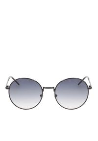 Kazar - Czarne okulary przeciwsłoneczne. Kształt: okrągłe. Kolor: czarny. Materiał: materiał. Wzór: gradientowy #1