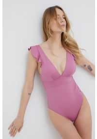 Women Secret - women'secret jednoczęściowy strój kąpielowy PERFECT FIT SUMMER kolor fioletowy miękka miseczka. Kolor: fioletowy #3