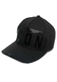DSQUARED2 - Czarna czapka z monochromatycznym logo. Kolor: czarny. Materiał: bawełna