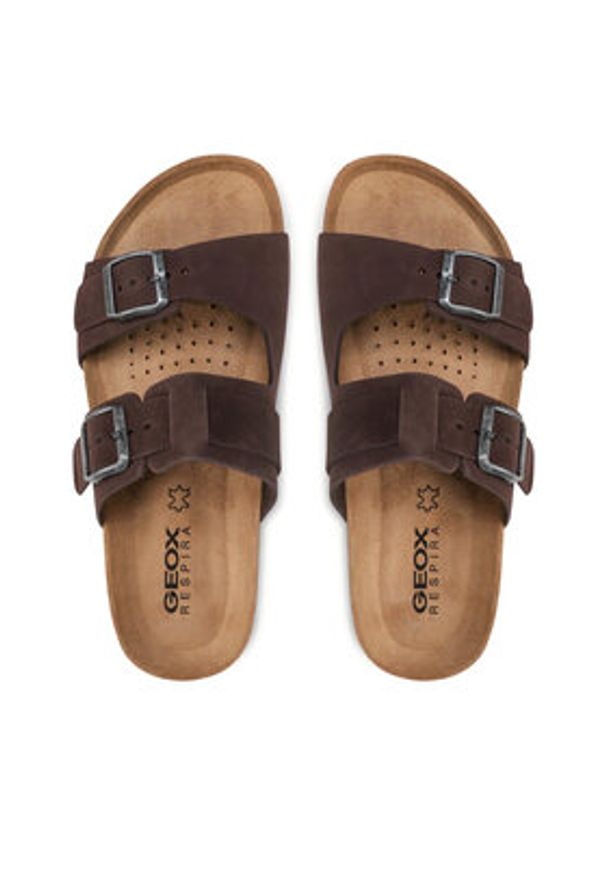 Geox Klapki U Sandal Ghita B U159VB 00032 C6024 Brązowy. Kolor: brązowy. Materiał: nubuk, skóra