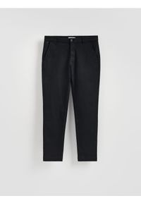 Reserved - Spodnie chino slim fit - czarny. Kolor: czarny. Materiał: tkanina