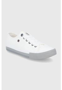 Big-Star - Big Star Tenisówki damskie kolor biały. Nosek buta: okrągły. Zapięcie: sznurówki. Kolor: biały. Materiał: guma #4