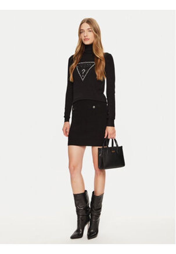 Guess Spódnica mini W4BD64 Z2WX0 Czarny Slim Fit. Kolor: czarny. Materiał: syntetyk