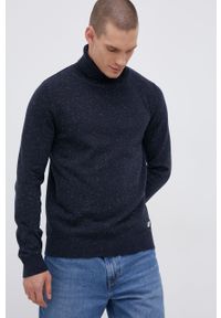 Premium by Jack&Jones - Sweter z domieszką wełny. Okazja: na co dzień. Typ kołnierza: golf. Kolor: niebieski. Materiał: wełna. Długość rękawa: długi rękaw. Długość: długie. Styl: casual #1