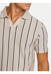 Lindbergh Polo 30-404259 Beżowy Slim Fit. Typ kołnierza: polo. Kolor: beżowy. Materiał: bawełna