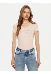 Guess T-Shirt W5RI11 J1314 Różowy Regular Fit. Kolor: różowy. Materiał: bawełna