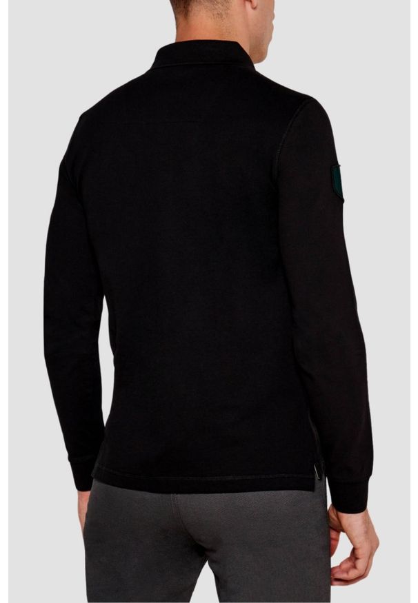 Aeronautica Militare - AERONAUTICA MILITARE Czarny męski longsleeve polo Piqué Patches, Rozmiar 3XL. Typ kołnierza: polo. Kolor: czarny. Materiał: bawełna. Długość rękawa: długi rękaw. Wzór: aplikacja. Styl: klasyczny
