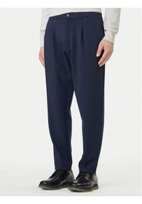 Calvin Klein Spodnie materiałowe LV04LF607G Granatowy Tapered Fit. Kolor: niebieski. Materiał: wiskoza #1