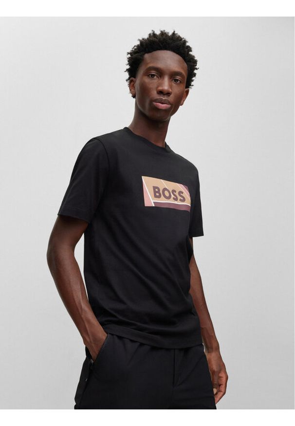 BOSS - Boss T-Shirt 50486210 Czarny Slim Fit. Kolor: czarny. Materiał: bawełna