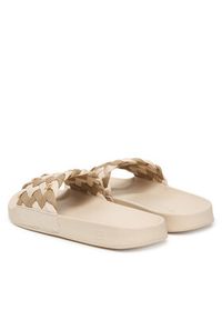 TOMMY HILFIGER - Tommy Hilfiger Klapki Th Braided Pool Slide FW0FW09203 Beżowy. Kolor: beżowy. Materiał: materiał #5