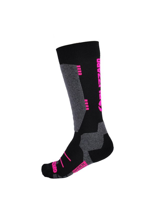 BLIZZARD - Skarpety narciarskie juniorskie Blizzard Wool Sport Ski Junior Merino black/pink. Kolor: wielokolorowy, szary, różowy, czarny. Sport: narciarstwo