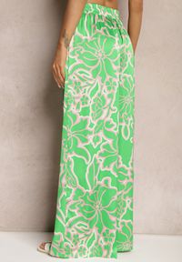 Renee - Zielone Spodnie High Waist z Szerokimi Nogawkami Nulea. Stan: podwyższony. Kolor: zielony. Materiał: tkanina. Sezon: lato #3