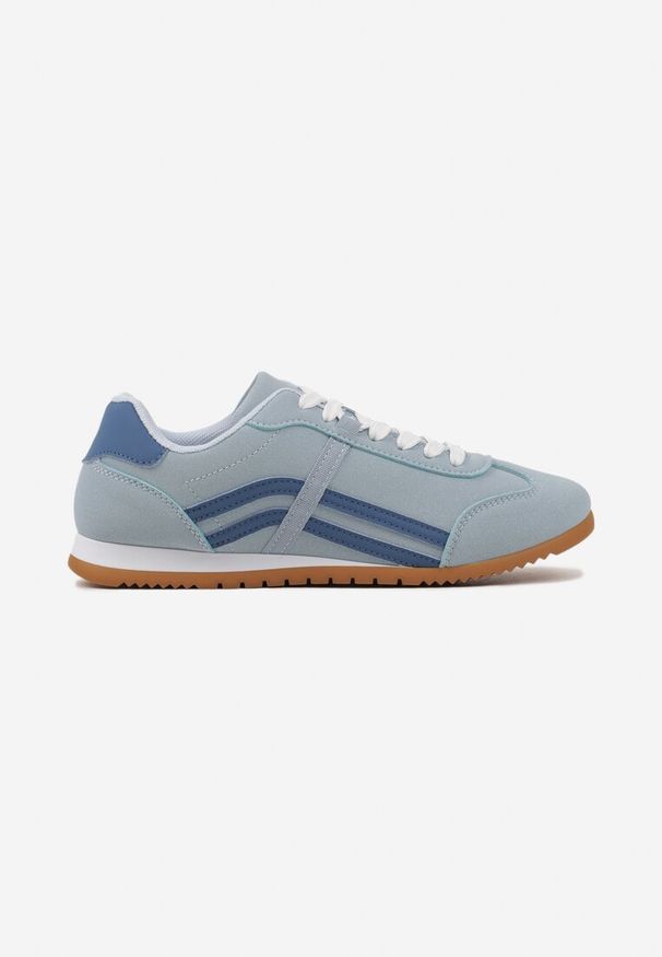 Renee - Niebieskie Sneakersy przed Kostkę z Paskami na Cholewce Deniffia. Okazja: na co dzień. Wysokość cholewki: przed kostkę. Zapięcie: pasek. Kolor: niebieski. Szerokość cholewki: normalna