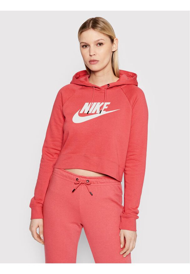 Nike Bluza Sportswear Essential CJ6327 Różowy Loose Fit. Kolor: różowy. Materiał: bawełna