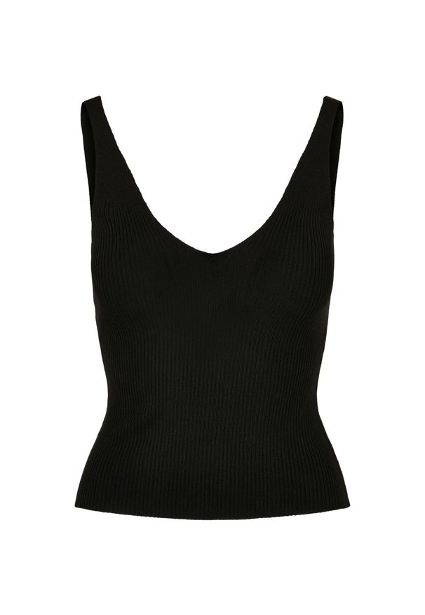Damski tank top Urban Classics Rib. Kolor: czarny. Wzór: prążki. Styl: sportowy, elegancki