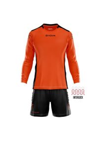 Givova Zestaw Bramkarski Kit Portiere Hyguana XS. Kolor: czerwony, czarny, pomarańczowy, wielokolorowy. Materiał: poliester. Sport: piłka nożna