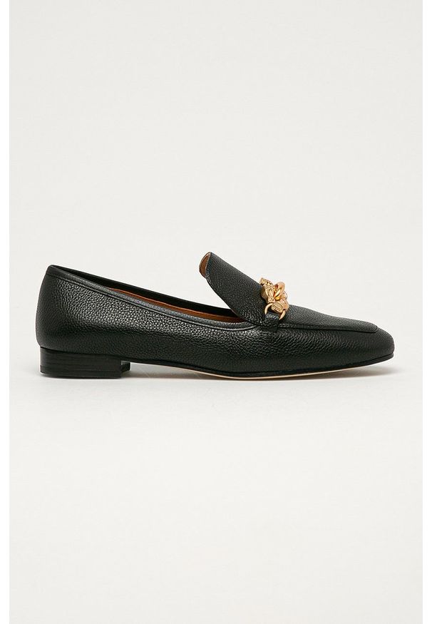 Tory Burch - Mokasyny skórzane. Nosek buta: okrągły. Kolor: czarny. Materiał: skóra