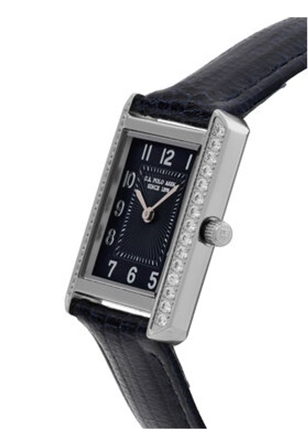 U.S. Polo Assn. Zegarek Athena USP8499BL Granatowy. Kolor: niebieski. Materiał: skóra