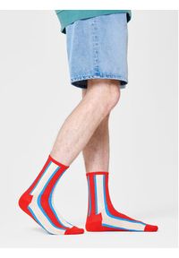 Happy-Socks - Happy Socks Skarpety wysokie unisex ATVST14-4300 Czerwony. Kolor: czerwony. Materiał: bawełna, materiał