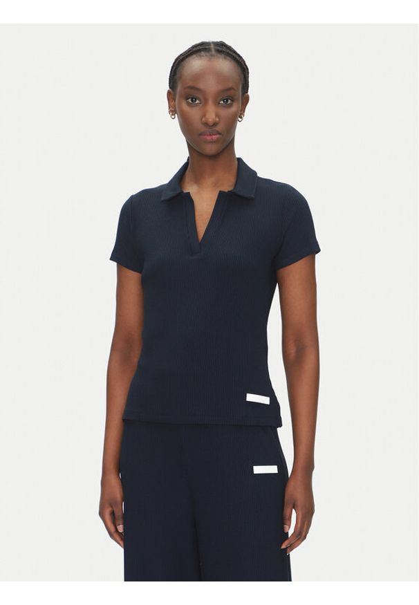 EA7 Emporio Armani Polo 7W000490 AF12654 UB102 Granatowy Regular Fit. Typ kołnierza: polo. Kolor: niebieski. Materiał: wiskoza