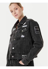 DKNY Kurtka jeansowa P5GCYC72 Szary Regular Fit. Kolor: szary. Materiał: bawełna