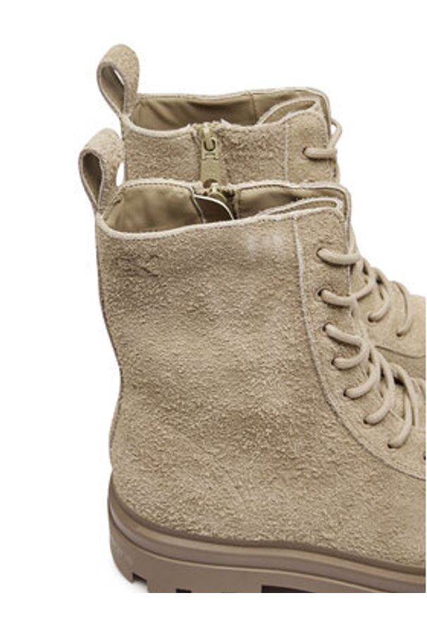 Calvin Klein Jeans Trapery Lugged Lace Zip Boot Oxf Hr Su YM0YM01068 Beżowy. Kolor: beżowy. Materiał: zamsz, skóra