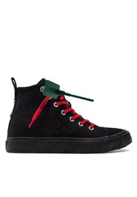 OFF-WHITE - Off-White Trampki Mid Top Vulcanized Canvas IA119S22LEA0011010 Czarny. Kolor: czarny. Materiał: materiał #1