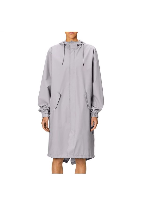 Kurtka Rains Fishtail Parka W3 18140-11 - szara. Kolor: szary. Materiał: poliester, materiał. Długość: do kolan