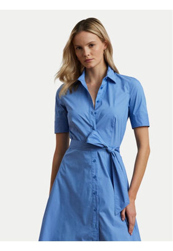 Lauren Ralph Lauren - LAUREN RALPH LAUREN Sukienka koszulowa 200748950017 Niebieski Regular Fit. Kolor: niebieski. Materiał: bawełna. Typ sukienki: koszulowe
