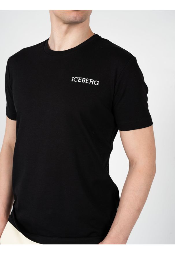 Iceberg T-Shirt "C-Neck" | F0256307 | Mężczyzna | Czarny. Okazja: na co dzień. Kolor: czarny. Materiał: bawełna. Styl: klasyczny, casual, elegancki