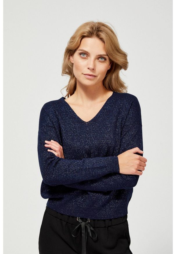 Sweter MOODO z dekoltem w serek