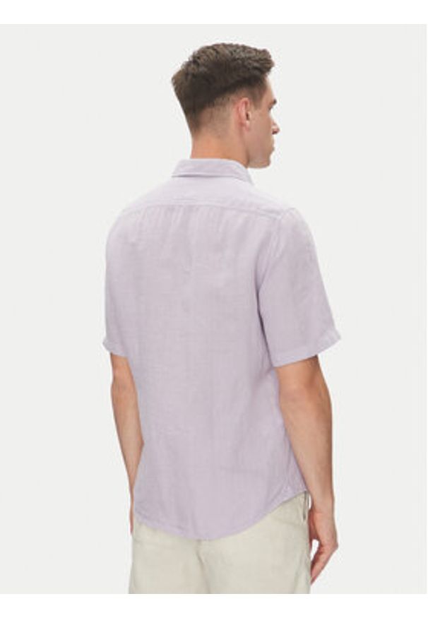 BOSS Koszula 50537382 Fioletowy Regular Fit. Kolor: fioletowy. Materiał: len