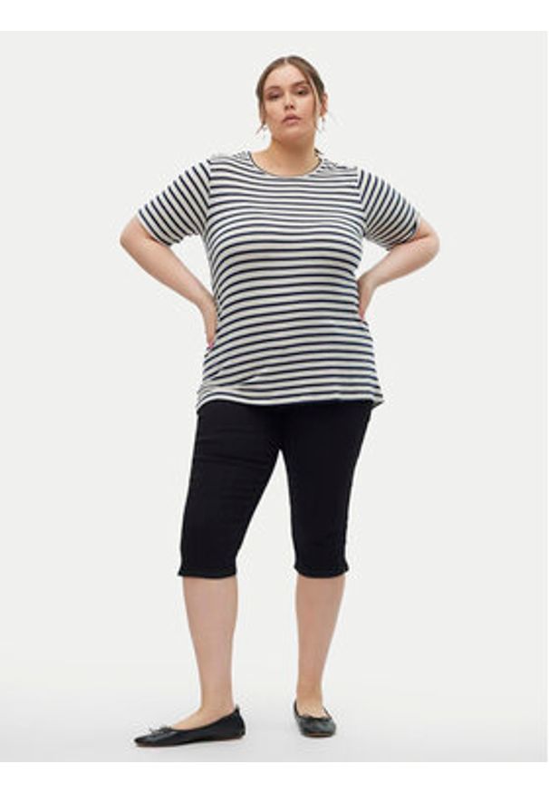 Vero Moda Curve Spodnie capri Cjune 10303171 Czarny Slim Fit. Kolor: czarny