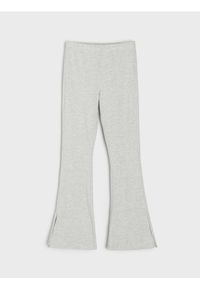 Sinsay - Bawełniane legginsy flare - szary. Kolor: szary. Materiał: bawełna #1