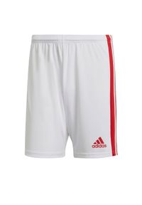 Adidas - Spodenki piłkarskie męskie adidas Squadra 21 Short. Kolor: biały, czerwony, wielokolorowy. Materiał: poliester. Sport: piłka nożna