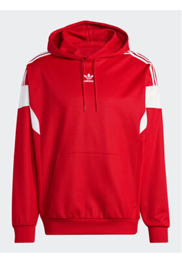 Adidas - adidas Bluza Adicolor Classics Cut Line Hoodie IB9945 Czerwony Loose Fit. Kolor: czerwony. Materiał: syntetyk