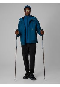 4f - 4F Kurtka trekkingowa membrana 8000 męska - granatowa XXL. Kolor: niebieski. Materiał: materiał. Długość: długie. Sport: turystyka piesza #2