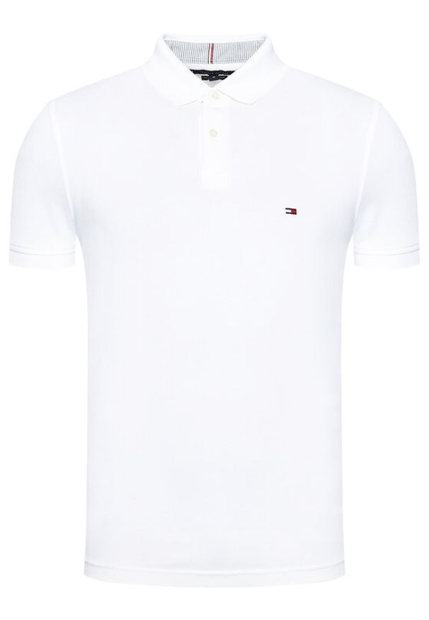 TOMMY HILFIGER - Tommy Hilfiger Polo 1985 MW0MW17770 Biały Regular Fit. Typ kołnierza: polo. Kolor: biały. Materiał: bawełna