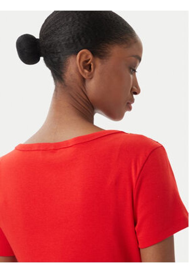 TOMMY HILFIGER - Tommy Hilfiger T-Shirt WW0WW49250 Czerwony Slim Fit. Kolor: czerwony. Materiał: bawełna