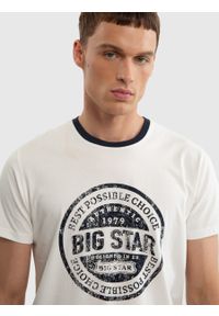 Big-Star - Koszulka męska z nadrukiem biała Javon 100. Okazja: na co dzień. Kolor: biały. Wzór: nadruk. Styl: vintage, casual, klasyczny, retro #6