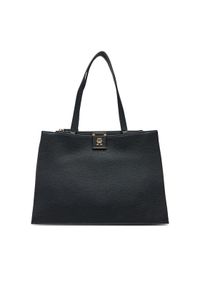 TOMMY HILFIGER - Tommy Hilfiger Torebka Th Her Tote AW0AW17191 Czarny. Kolor: czarny. Materiał: skórzane