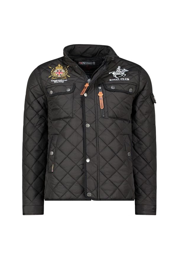 Kurtka męska Geographical Norway Belificio MEN 001, czarna.. Kolor: czarny. Materiał: poliester. Sezon: jesień. Sport: turystyka piesza