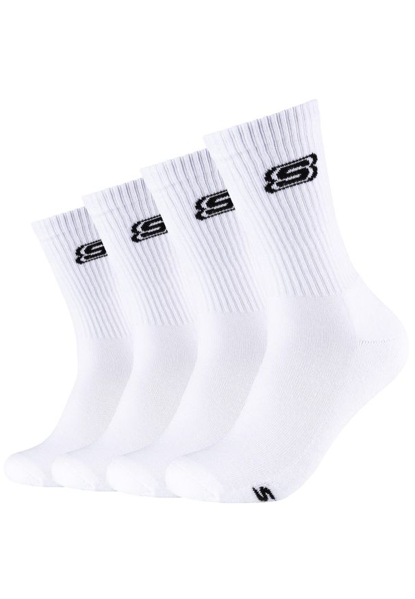 skechers - Skarpetki sportowe dla dorosłych 2pk Tennis Cushioned Socks. Kolor: biały. Materiał: elastan, poliester, bawełna