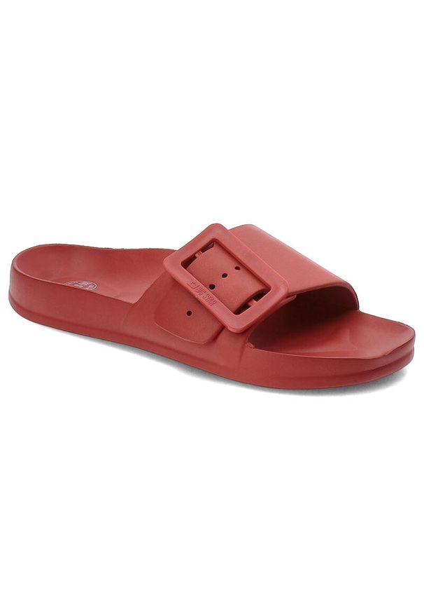 Big-Star - Czerwone Klapki Damskie Big Star Wodoodporne Buty. Okazja: do domu. Kolor: czerwony. Sezon: lato. Styl: elegancki