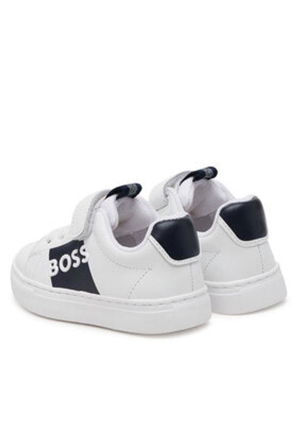 BOSS Sneakersy J52165 S Biały. Kolor: biały. Materiał: skóra