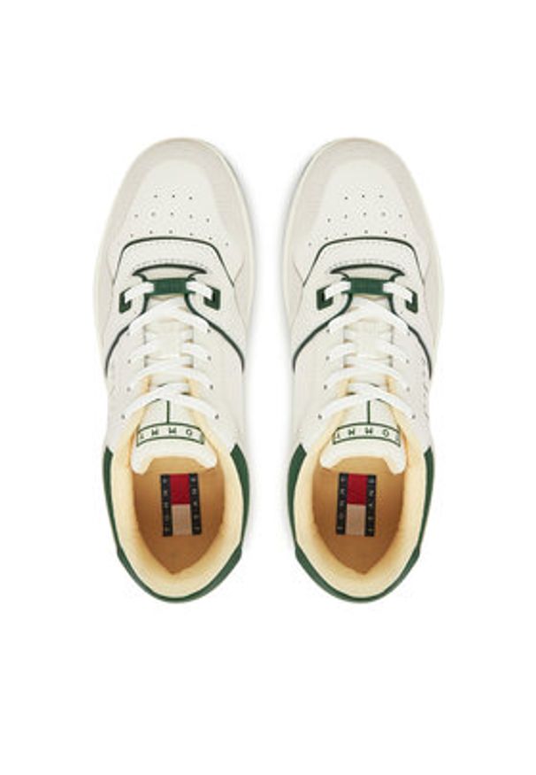 Tommy Jeans Sneakersy Tjw Retro Basket Washed Suede EN0EN02773 Biały. Kolor: biały. Materiał: skóra