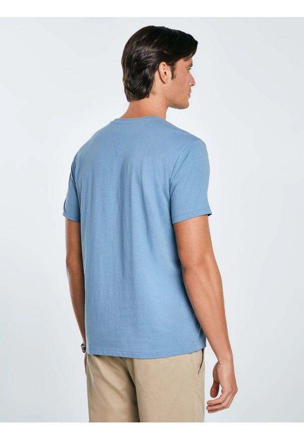 Big-Star - Koszulka męska bawełniana niebieska Vincer 401. Okazja: na co dzień. Kolor: niebieski. Materiał: bawełna. Wzór: haft. Styl: casual, klasyczny