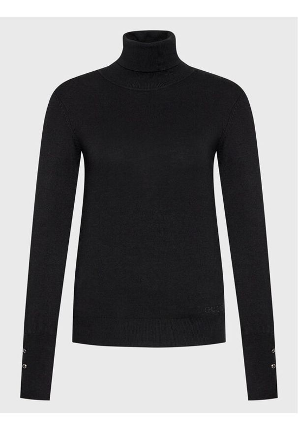 Guess Golf Paule W2BR53 Z2V62 Czarny Slim Fit. Typ kołnierza: golf. Kolor: czarny. Materiał: wiskoza