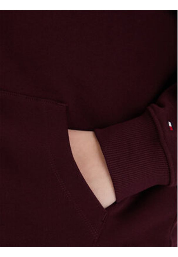TOMMY HILFIGER - Tommy Hilfiger Bluza WW0WW46126 Bordowy Regular Fit. Kolor: czerwony. Materiał: bawełna